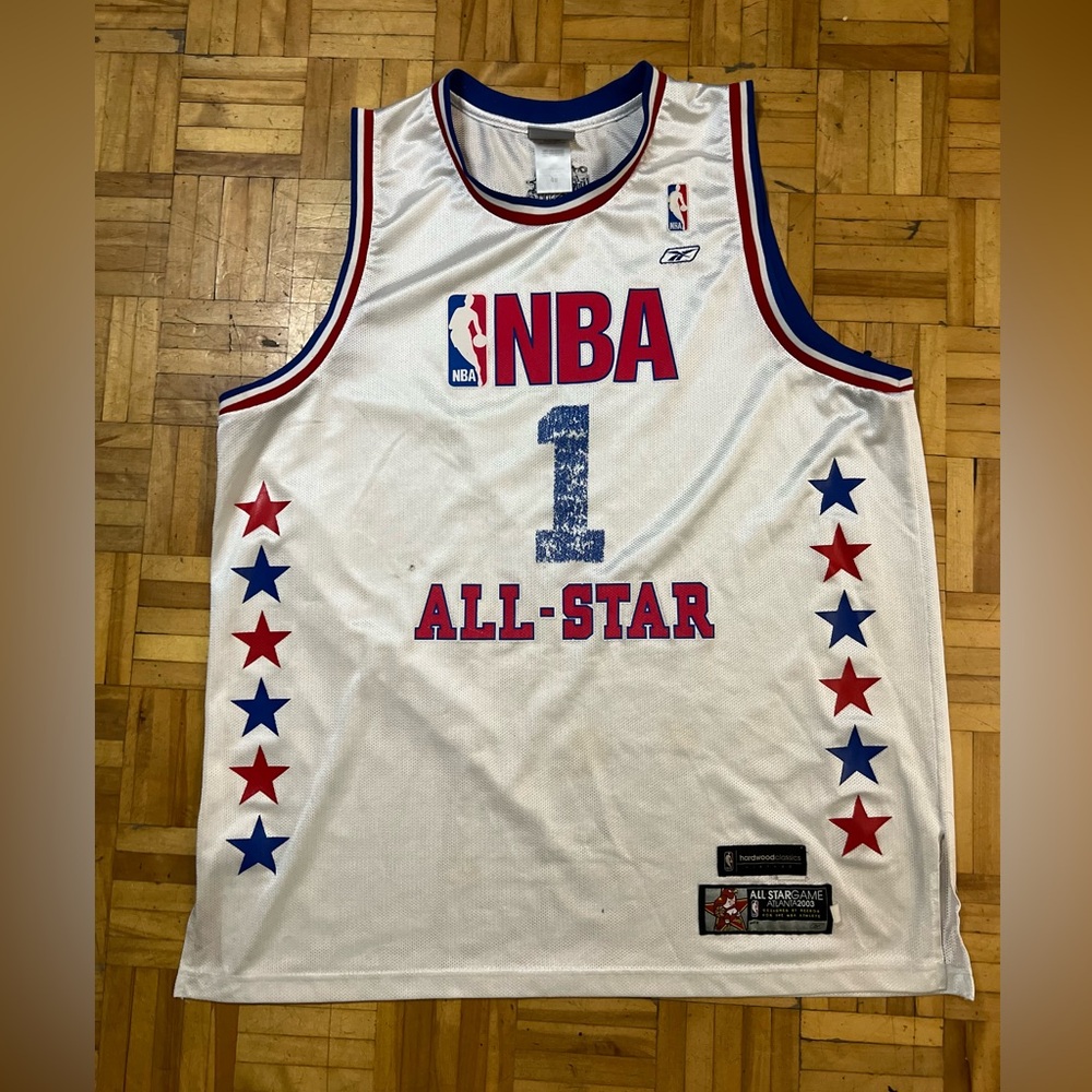Tracy McGrady Reebok 2003 White NBA All-Star Jersey with Red and Blue Stars